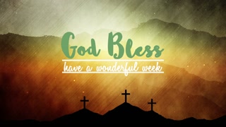 Three Crosses Easter Text Goodbye Background