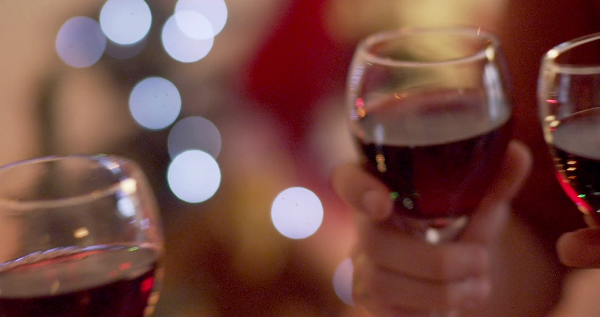 Wine Glasses Clink Cheers In Front Of Stock Footage SBV318901683