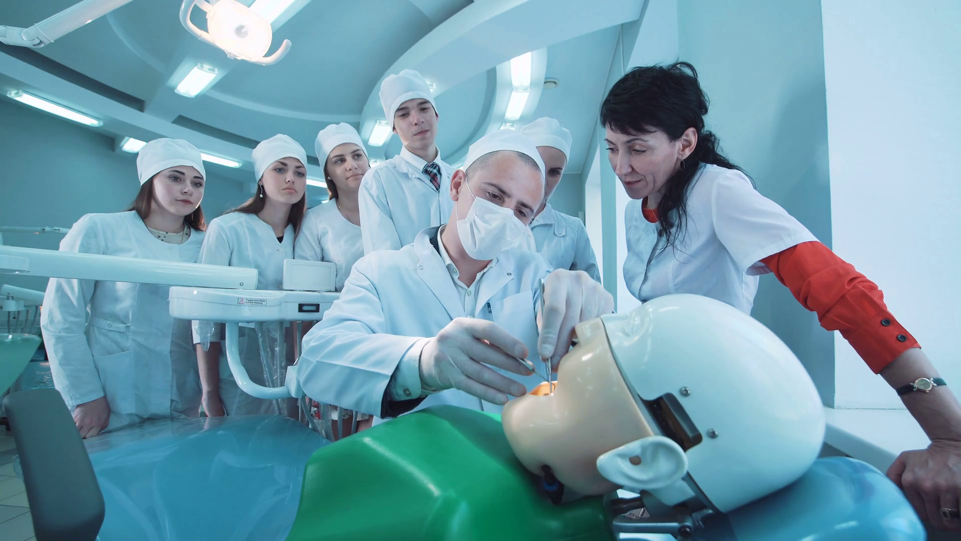 Young Students In Medical Uniform Watching Stock Footage SBV315495754 Storyblocks