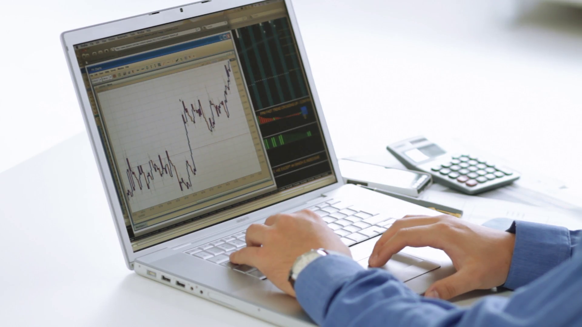 Businessman Checking Stock Market At Laptop Stock Footage SBV301826274