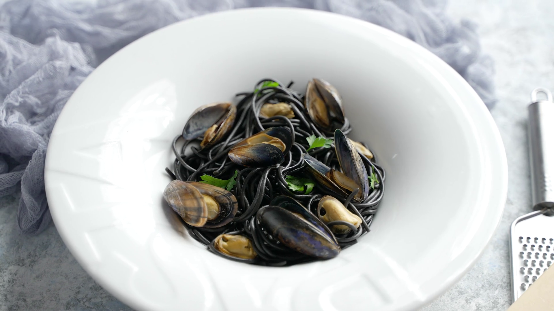 Freshly Catch Mussels Served On White Plate Stock Footage SBV347353963 Storyblocks