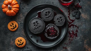 Halloween Cookies and Pancakes with Spooky Decor