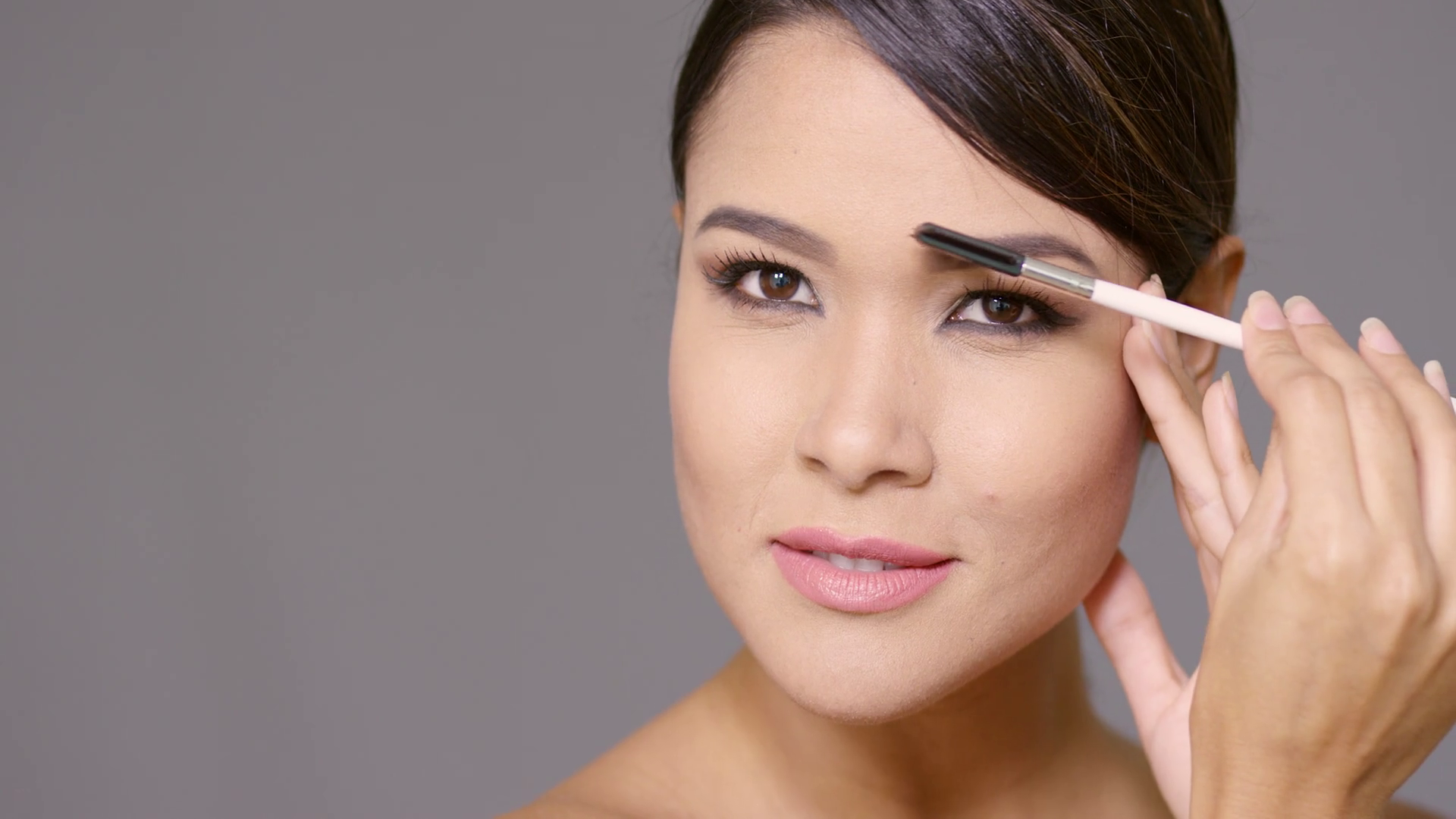 Young Woman Darkening Eyebrows Applying Stock Footage SBV311790076