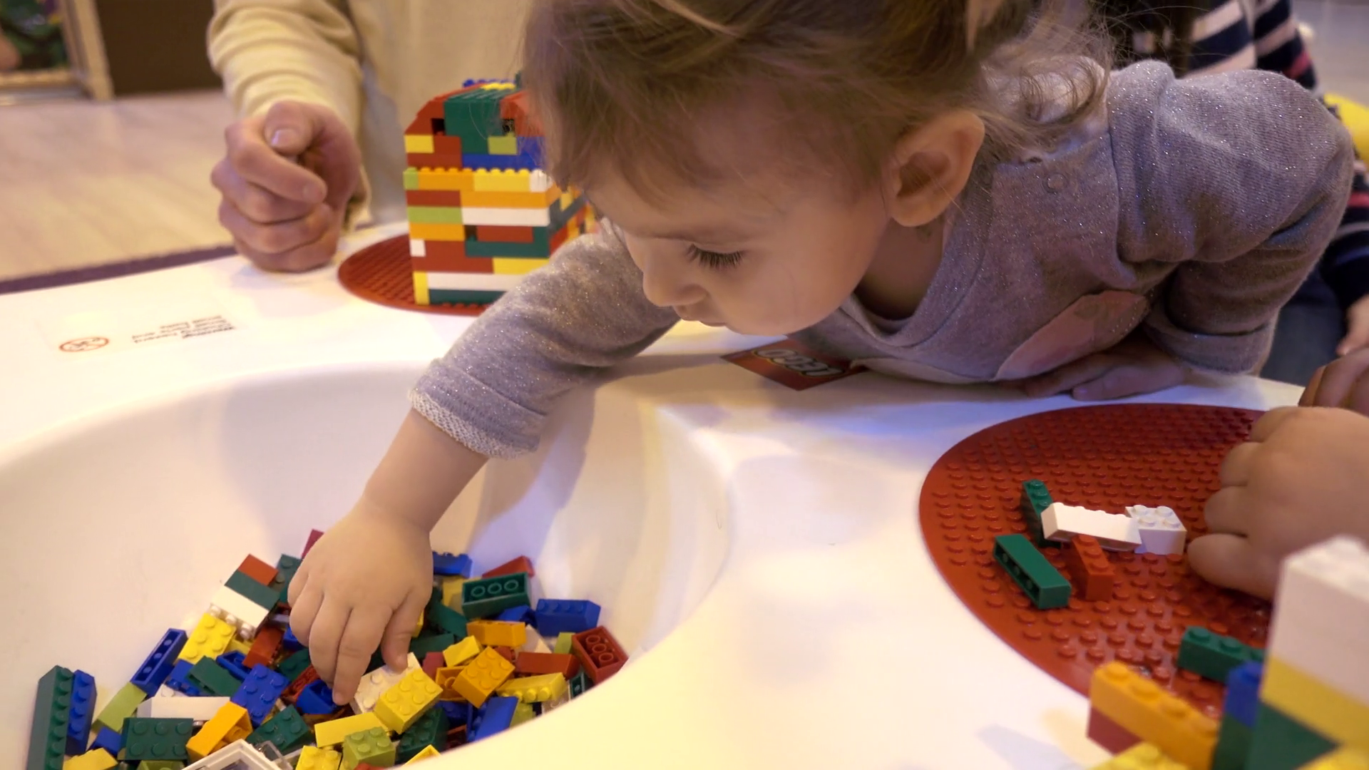 Children kids playing with Lego construction blocks Stock Video Footage