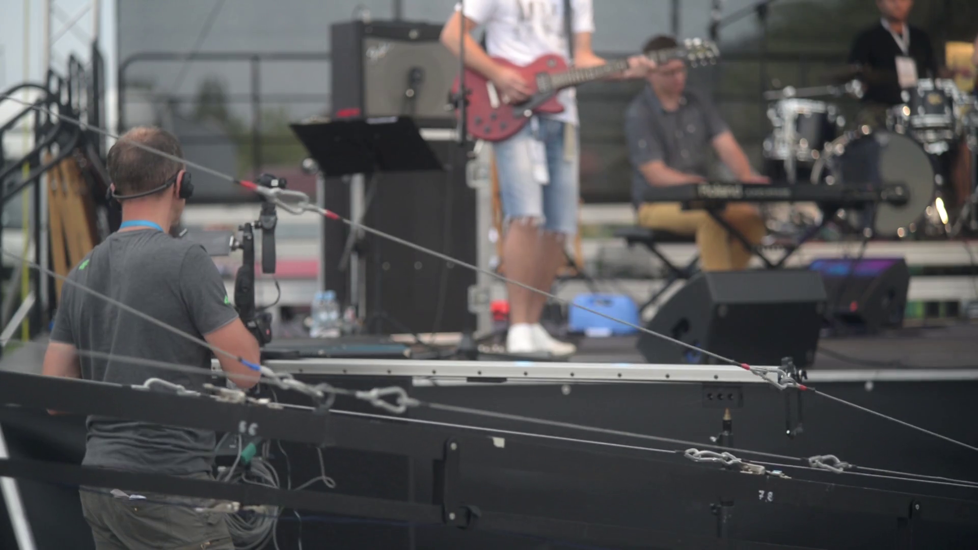 Video Equipment Slider With Camera Crane Stock Footage SBV310059299