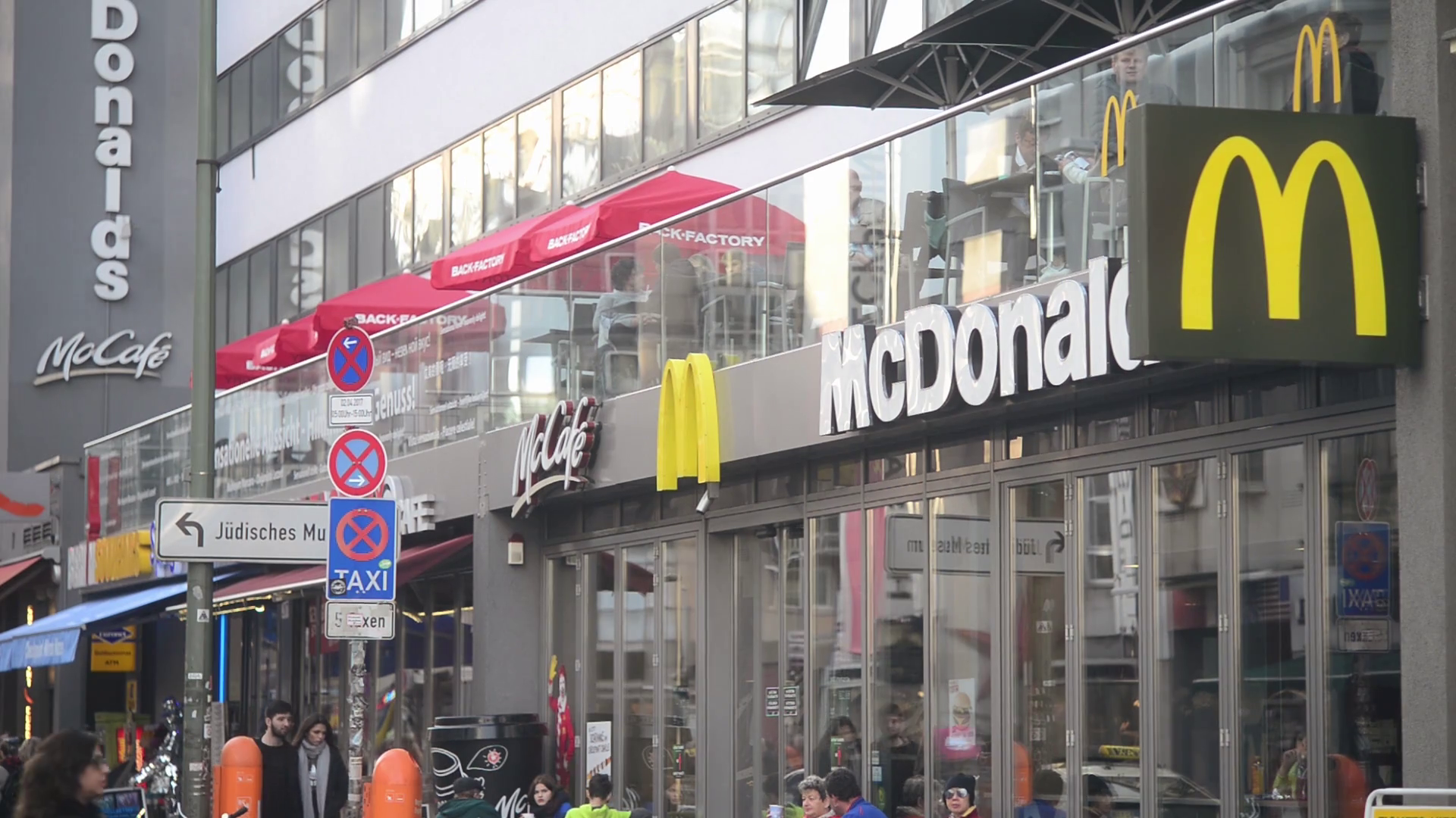 Mcdonalds Restaurant In Berlin Friedrichstrasse Street Near Checkpoint Charlie Stock Video Footage Storyblocks