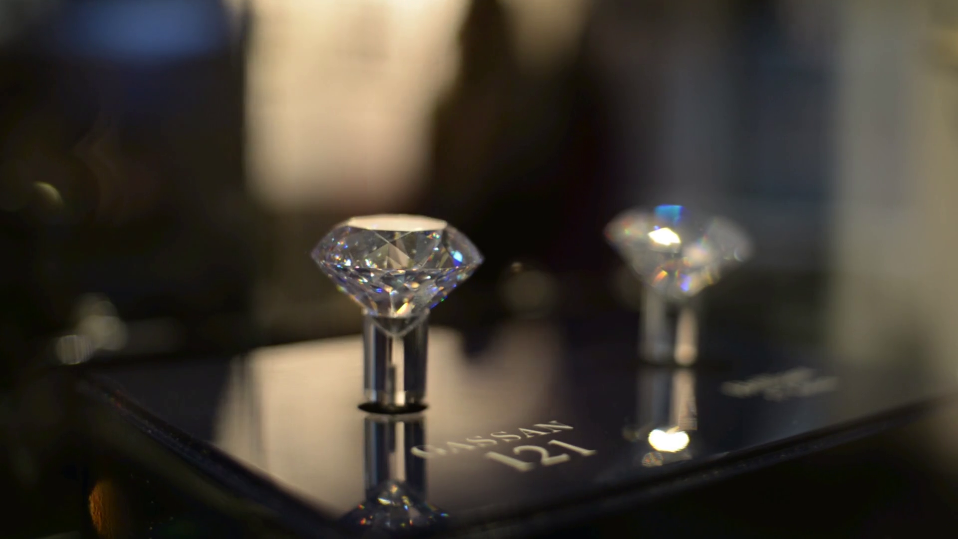 The Showcase Of Jewelry Diamonds On Factory Stock Footage SBV337895877