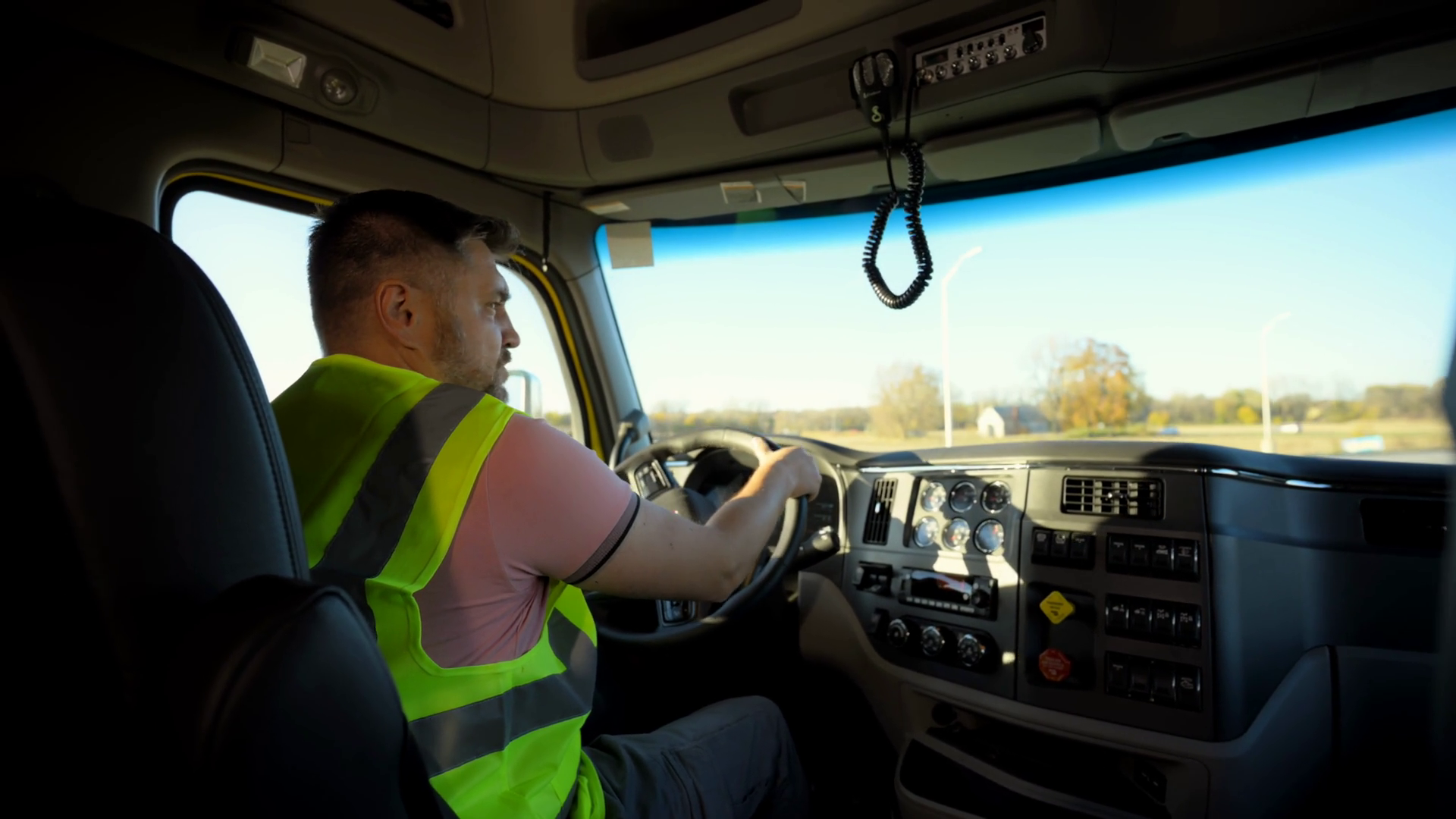 Professional Semi Truck Driver Wearing Stock Footage SBV-352029339 ...