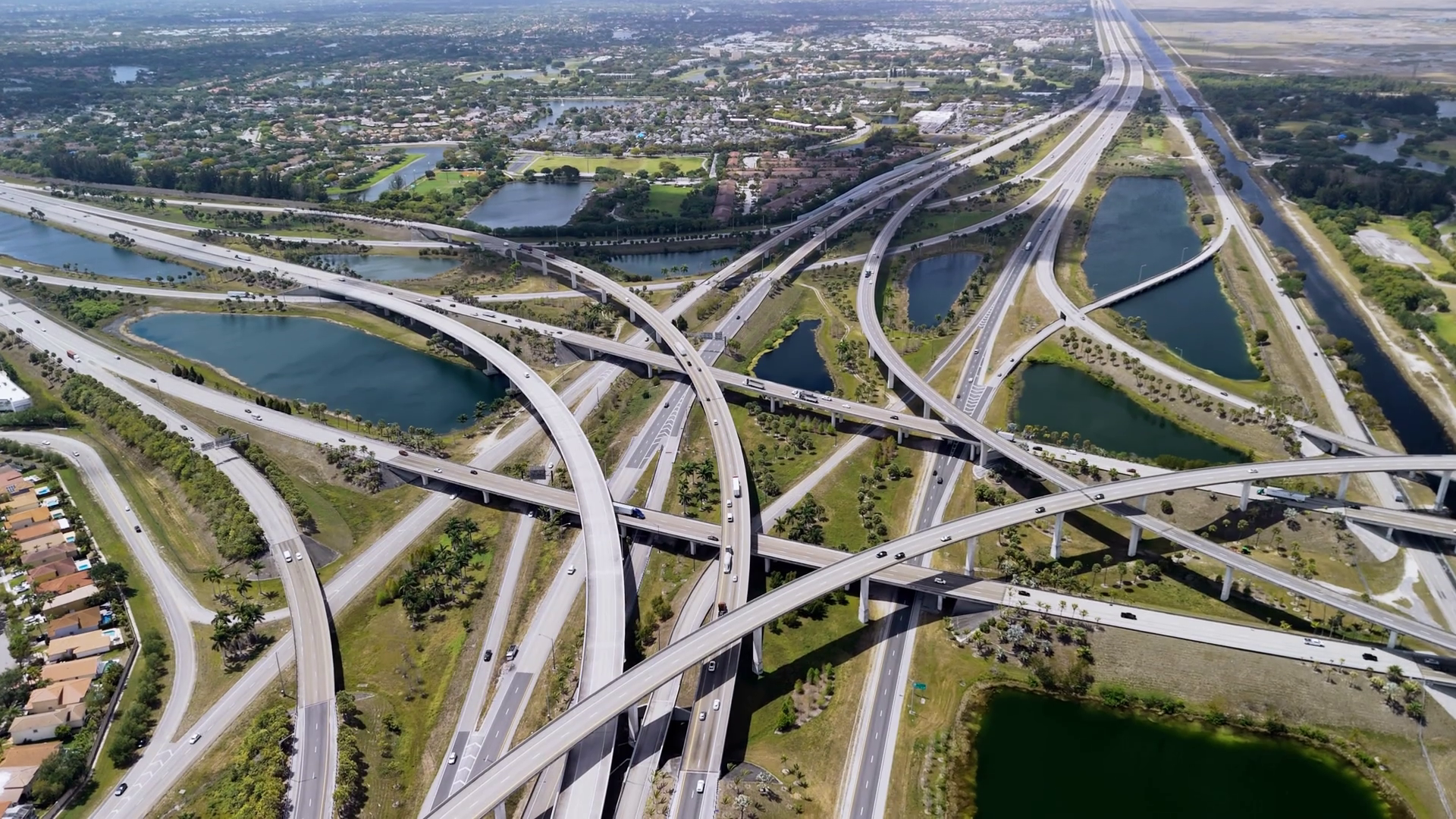 Highway Interchange In Miami City Bustling Stock Footage SBV-352084212 ...