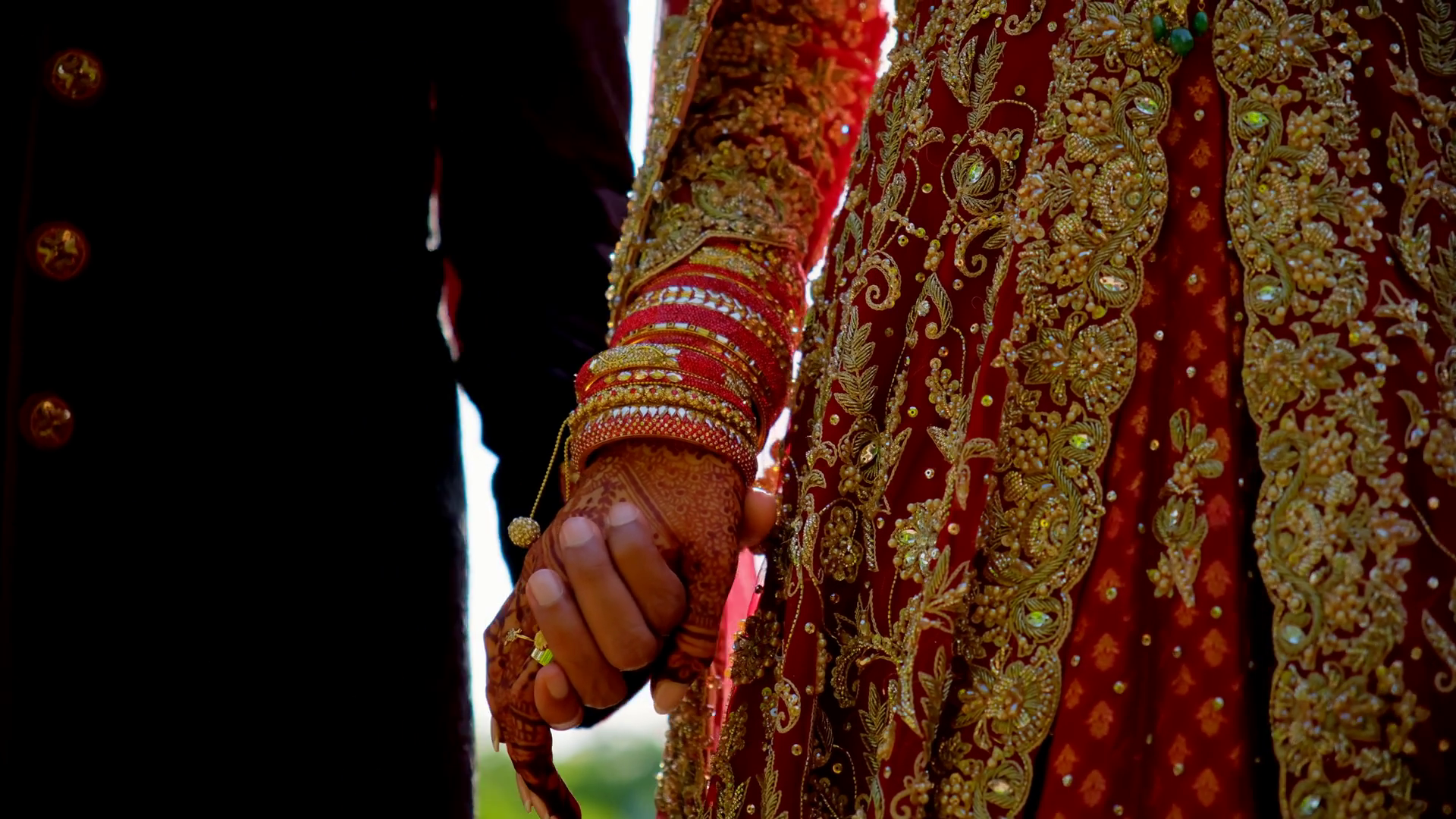 Traditional Henna Painted Bridal Hand Red Stock Footage SBV-352542465 ...