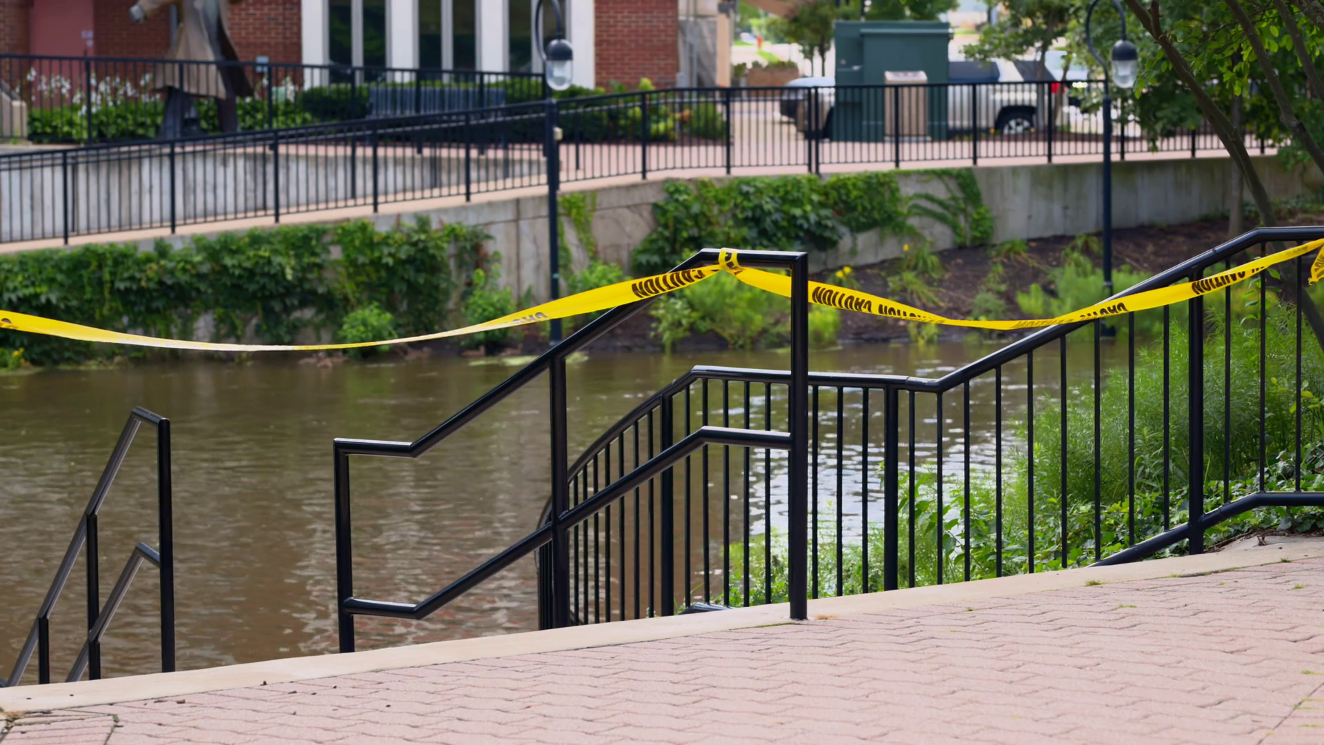 Riverside With Black Railings Stairs With Stock Footage SBV-352810326 ...