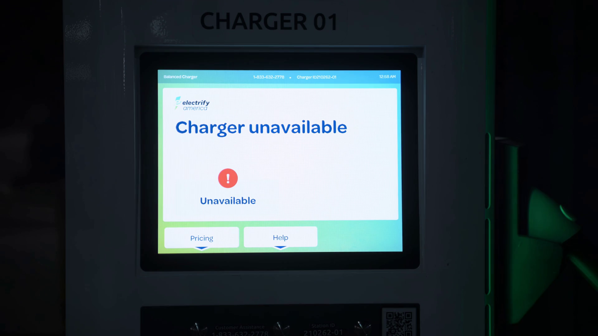 Close Up Of Error On Recharging Station Stock Footage SBV-352939006 ...