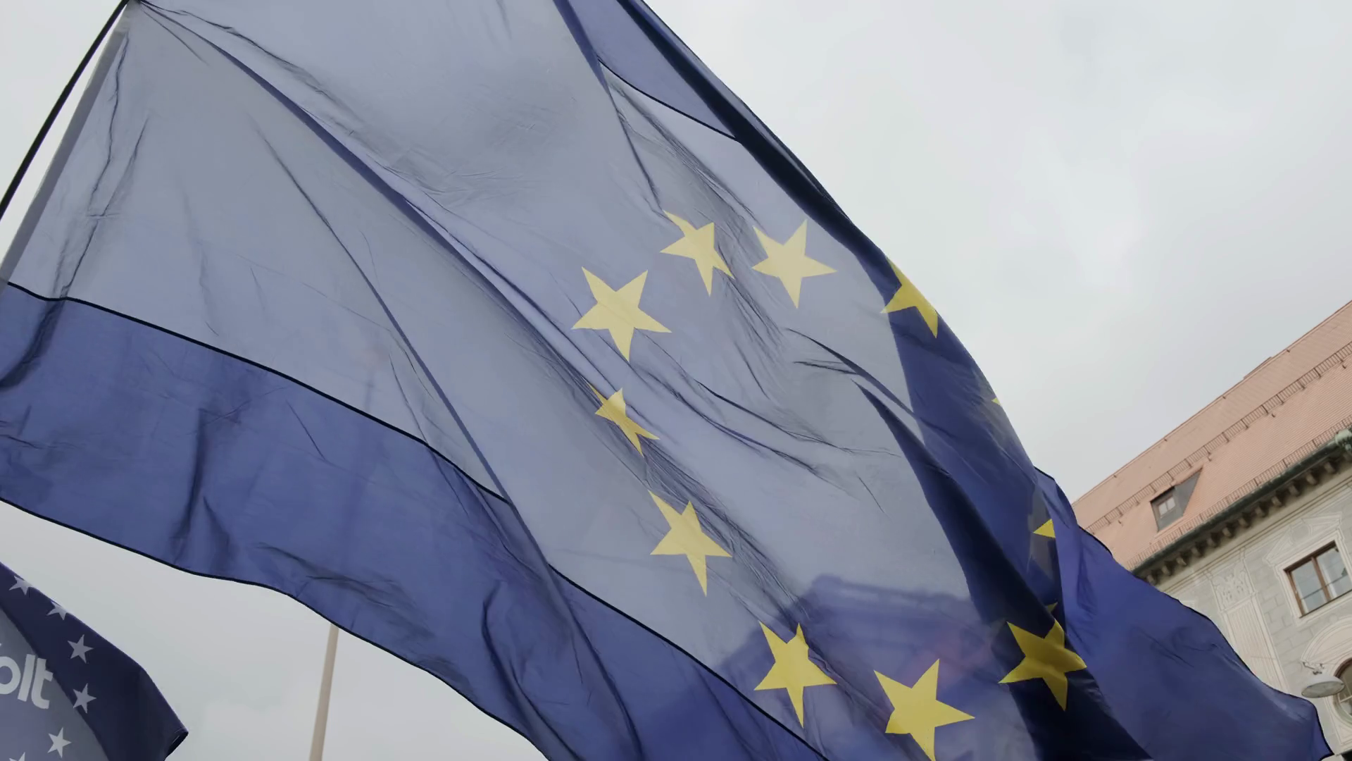 Flags Europe Protest On Streets Of Munich Stock Footage SBV-347019021 ...
