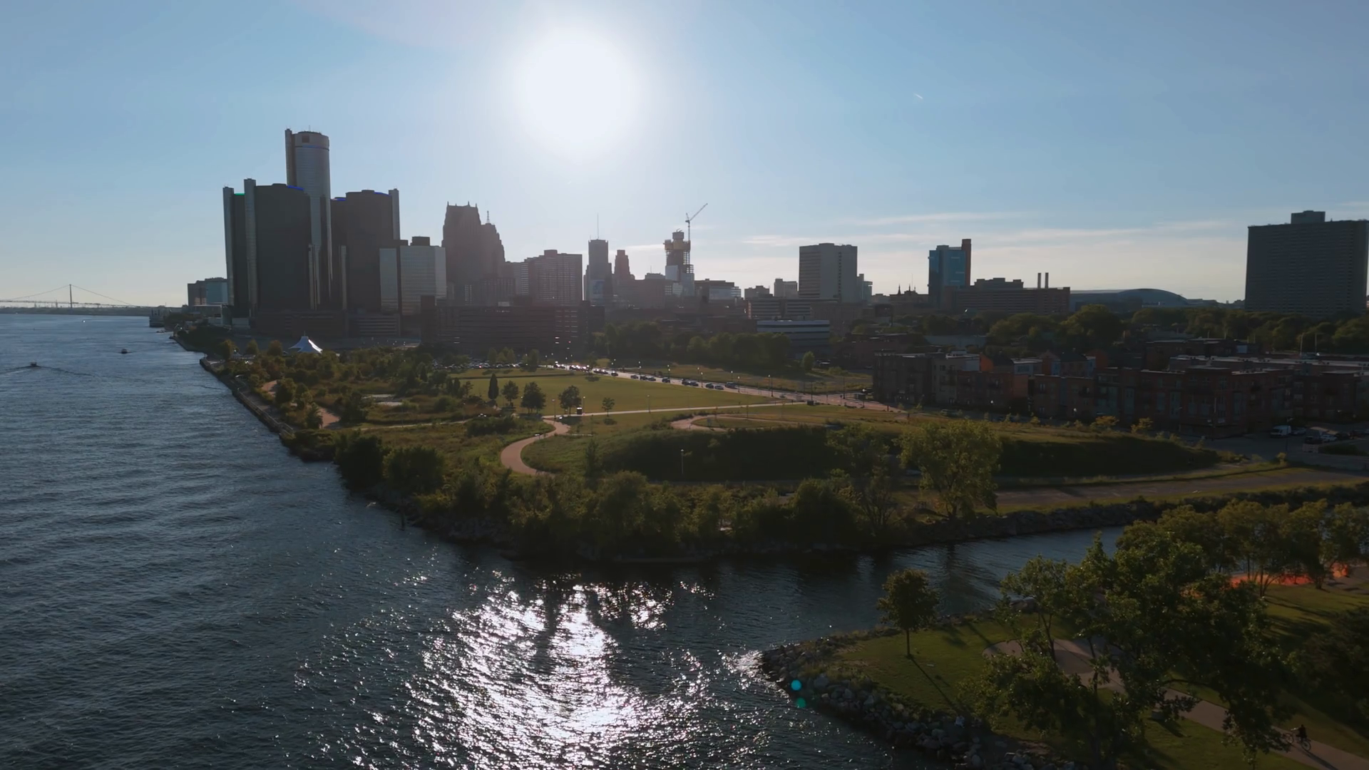 Daerial Shot Of City Of Detroit Central Stock Footage SBV-348582850 ...