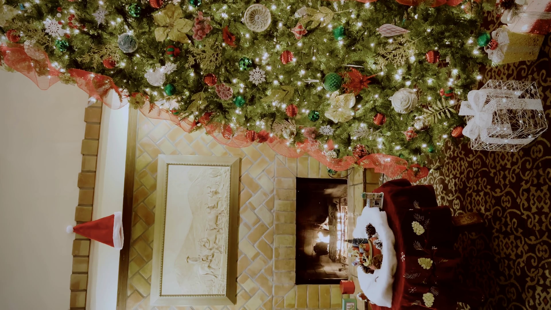 Regular Christmas Tree Decorations In Room Stock Footage SBV-348802152 ...