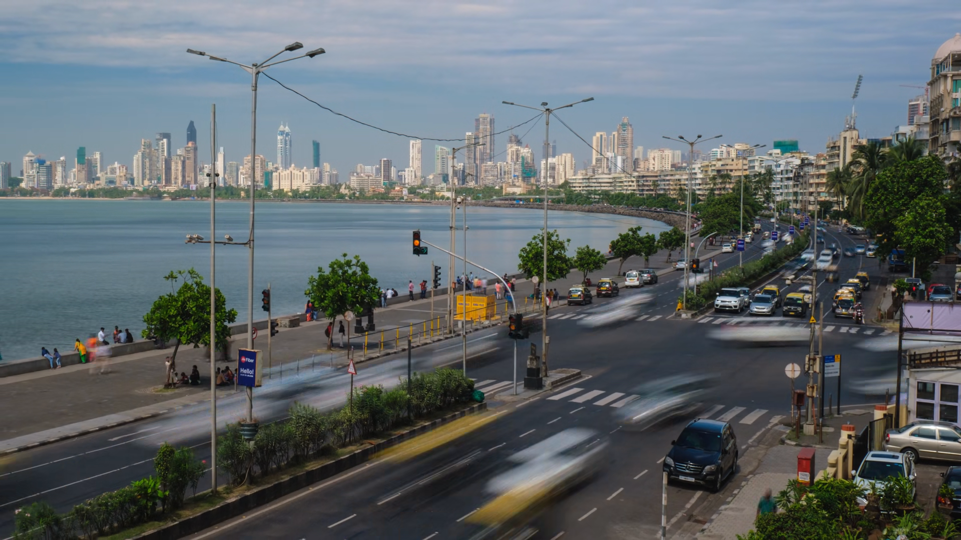 Timelapse Of Marine Drive Traffic With Cars Stock Footage SBV-353500202 ...