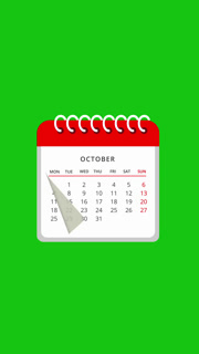 Stylish Calendar Pages Turning Animation Green Screen 4K