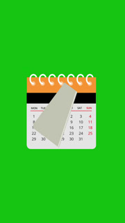 Smooth Calendar Page Flip Animation Monthly Vertical Green Screen 4K