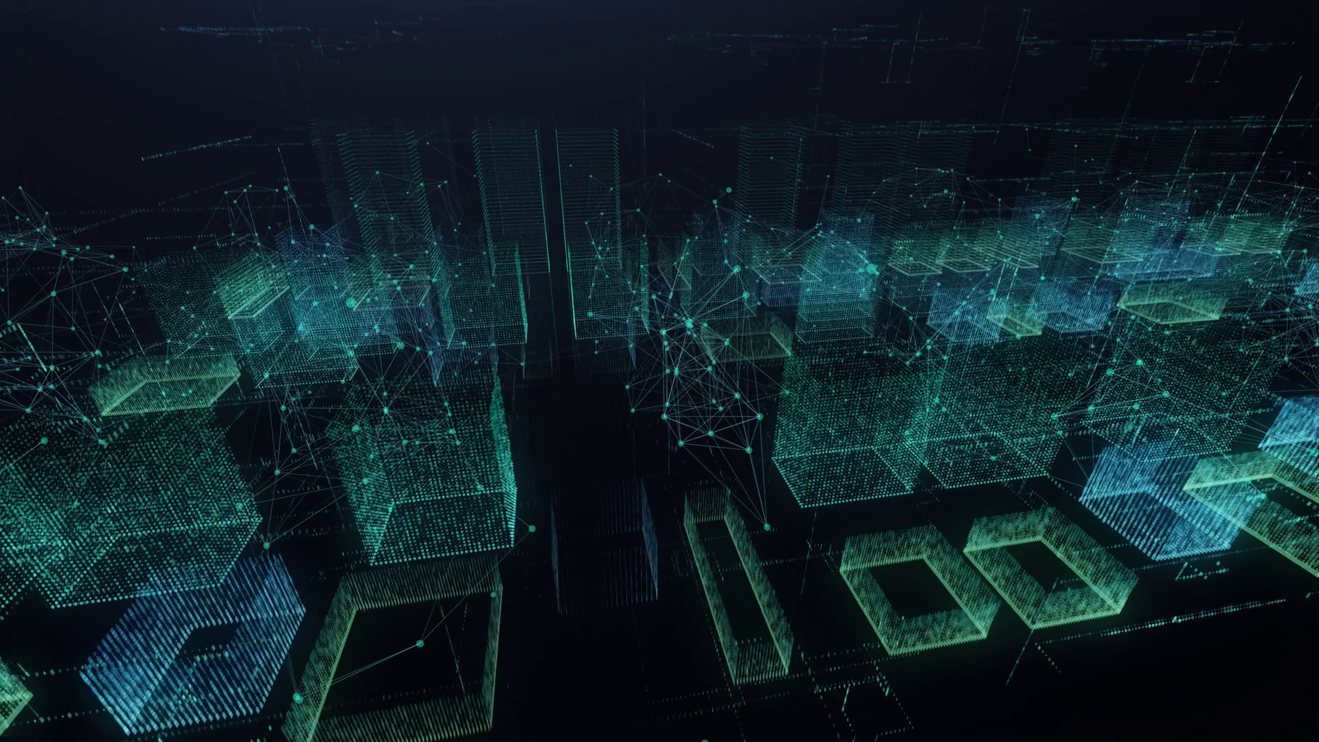 digital city of the future. holographic city panorama. concept of new