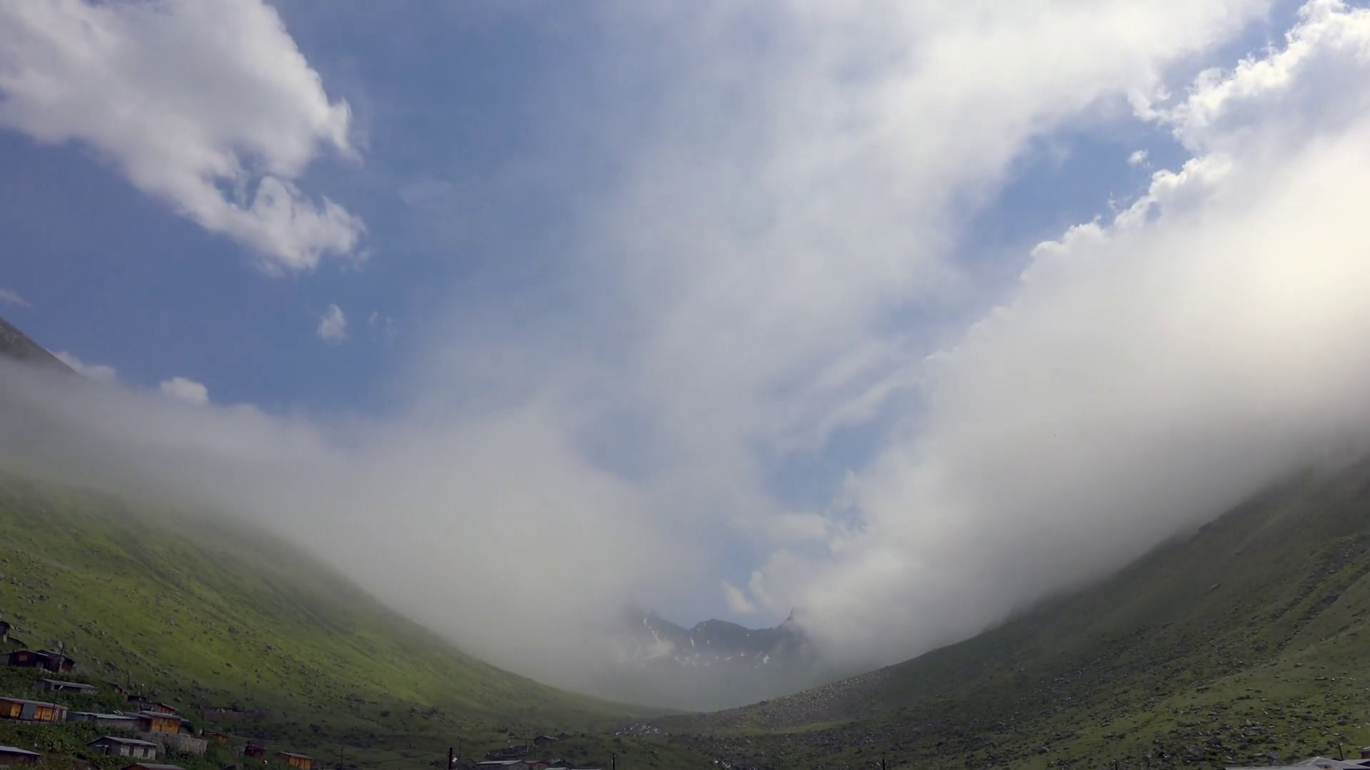 Time Lapse View Of Dispersal Of Fog Clouds Stock Footage SBV347779527