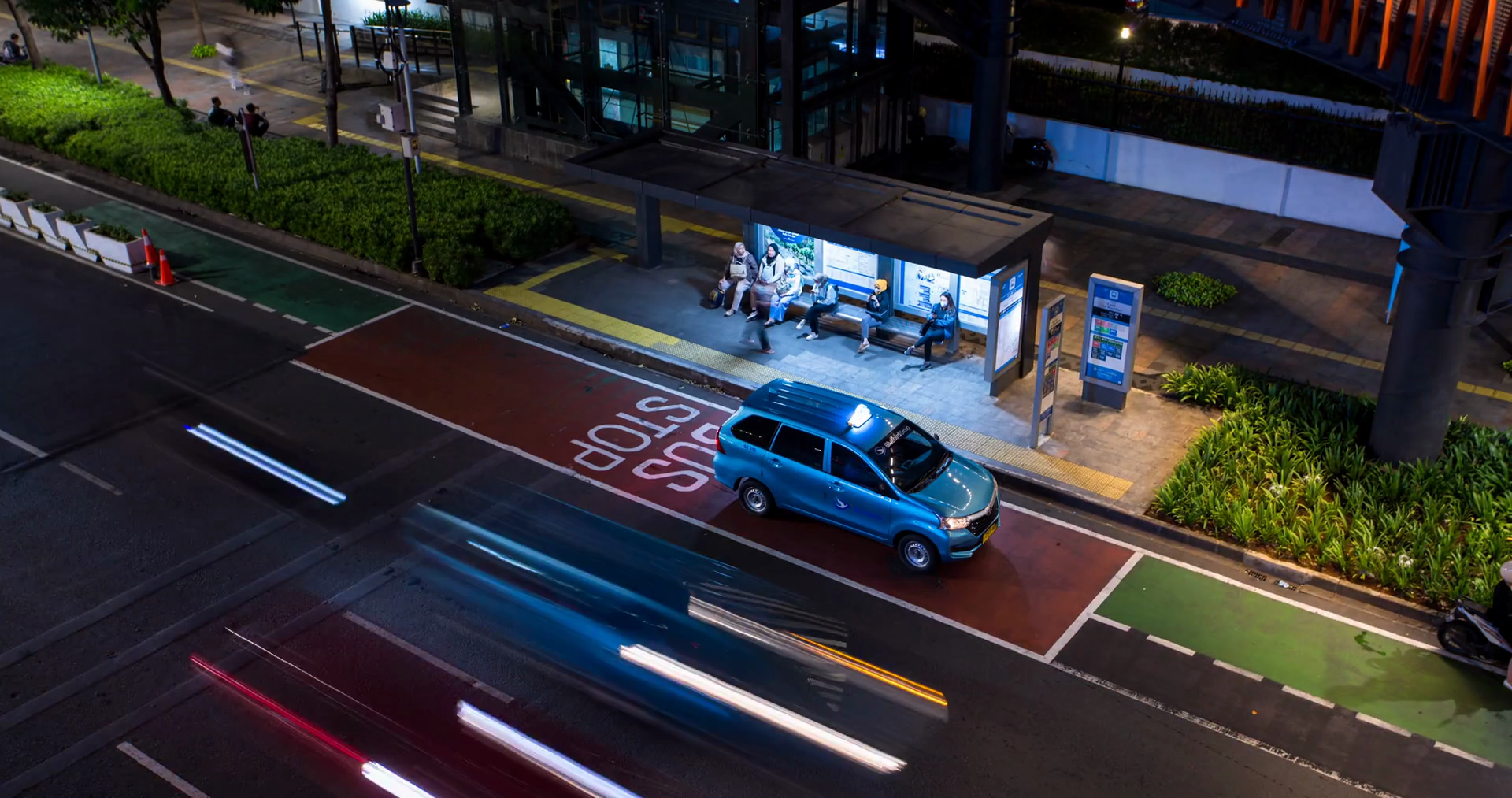 Timelapse Of Commuter Activities At Bus Stop Stock Footage SBV ...