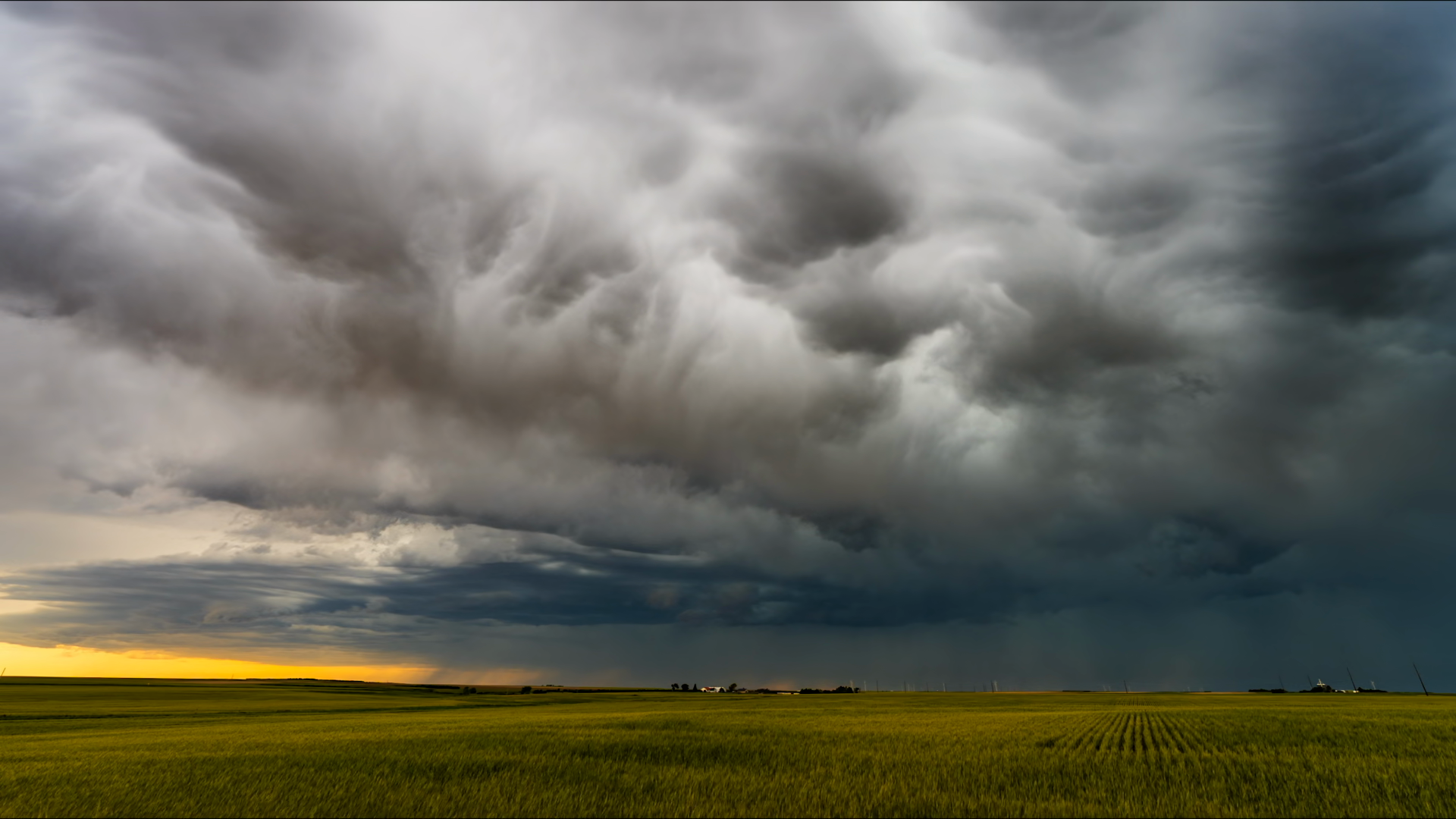 Landscape Scene With Storm Cloud Buildup Stock Footage SBV-354032275 ...