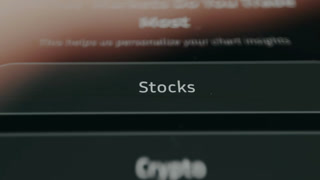Stocks category from a financial trading application interface
