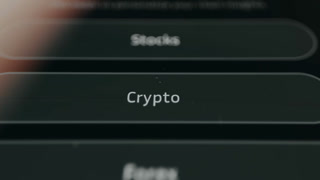 Crypto category displayed in financial trading app interface