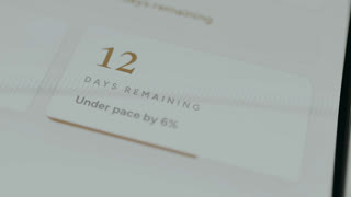 Countdown, 12 days remaining under pace by 6 percent