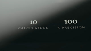 Marketing text 10 Calculators, 100 percent precision, 0 fees