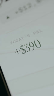 Financial interface displaying a Todays Profit and Loss positive value