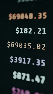 List of numerical values preceded by dollar signs, financial data