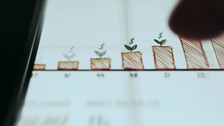 Financial growth chart showing projected investment value