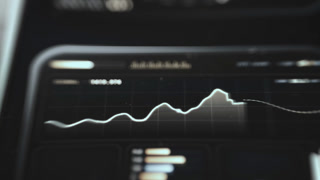 Glowing Line Graph Of Orbital Data On Dark Monitoring Screen Macro