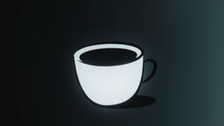A white cup with hot coffee