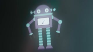 Retro vintage robot character icon