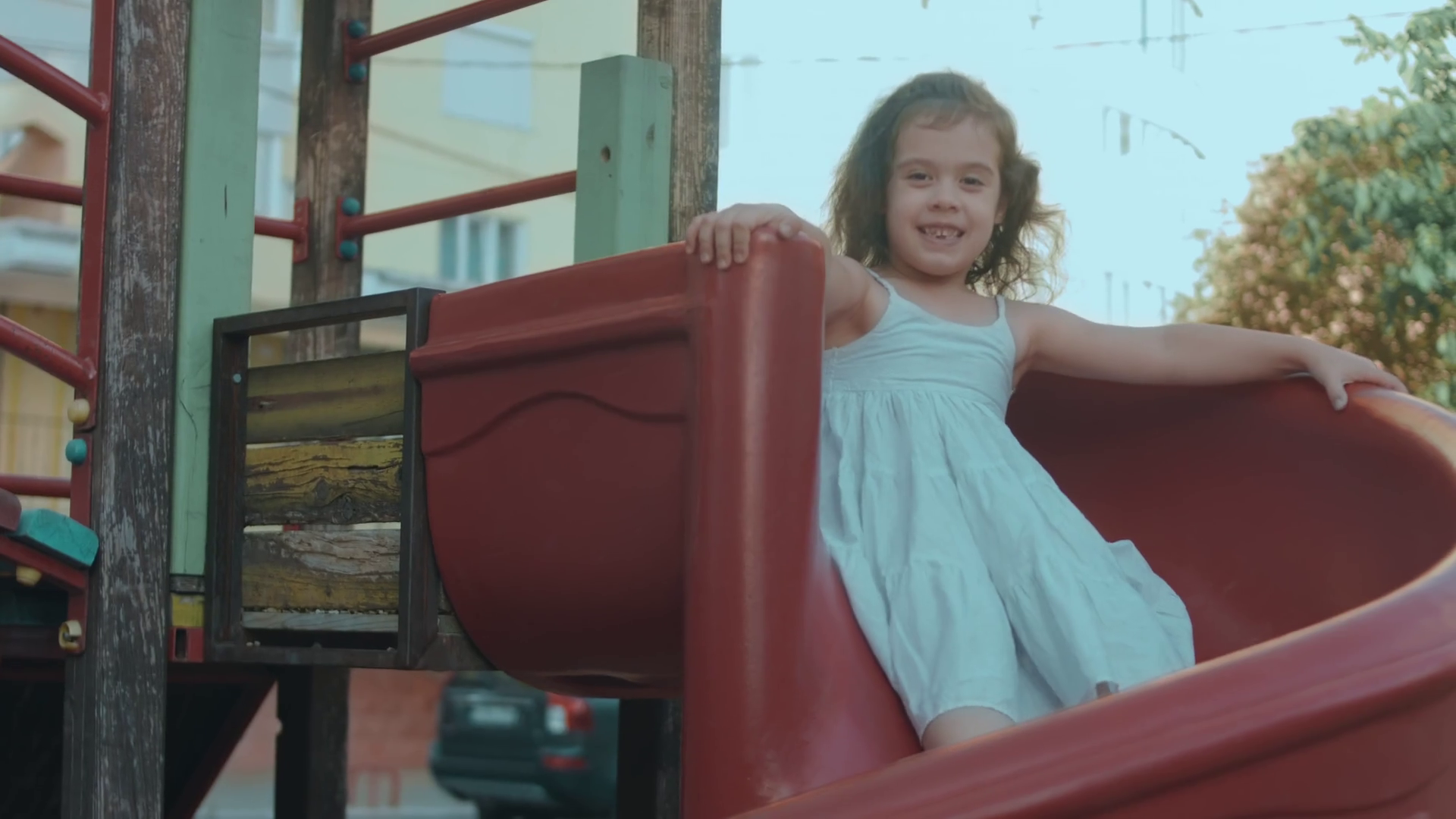 Little Girl Playing On Slider Little Pretty Stock Footage SBV348526690 Storyblocks