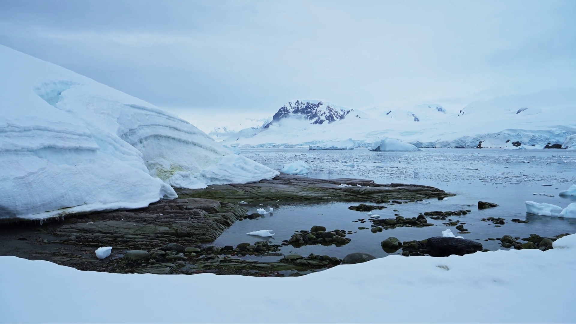 On Land In Antarctica With Glacier Scenery Stock Footage SBV-352922286 ...