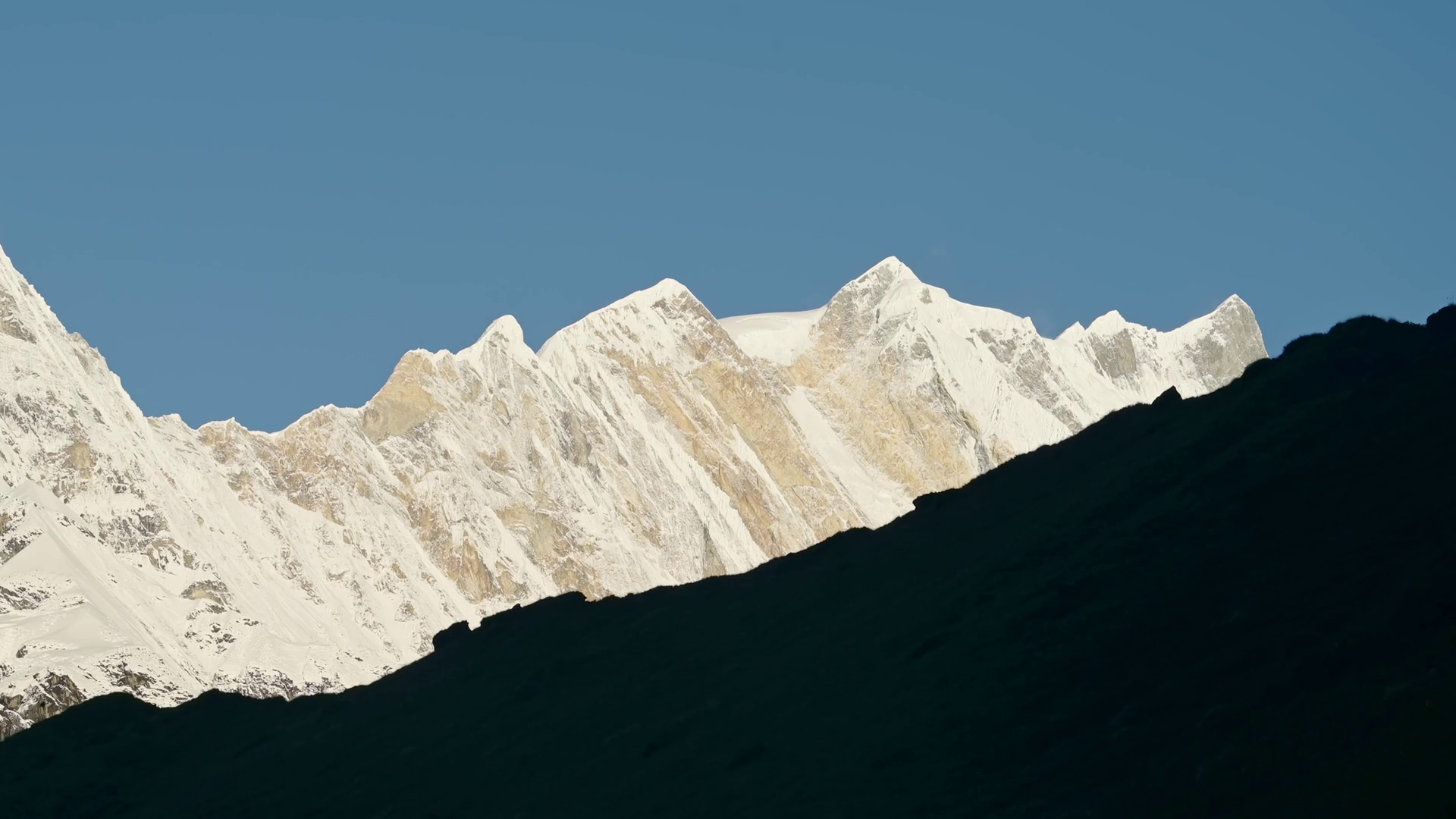 Snowy Mountain Range Ridge Close Up In Nepal Stock Footage SBV ...