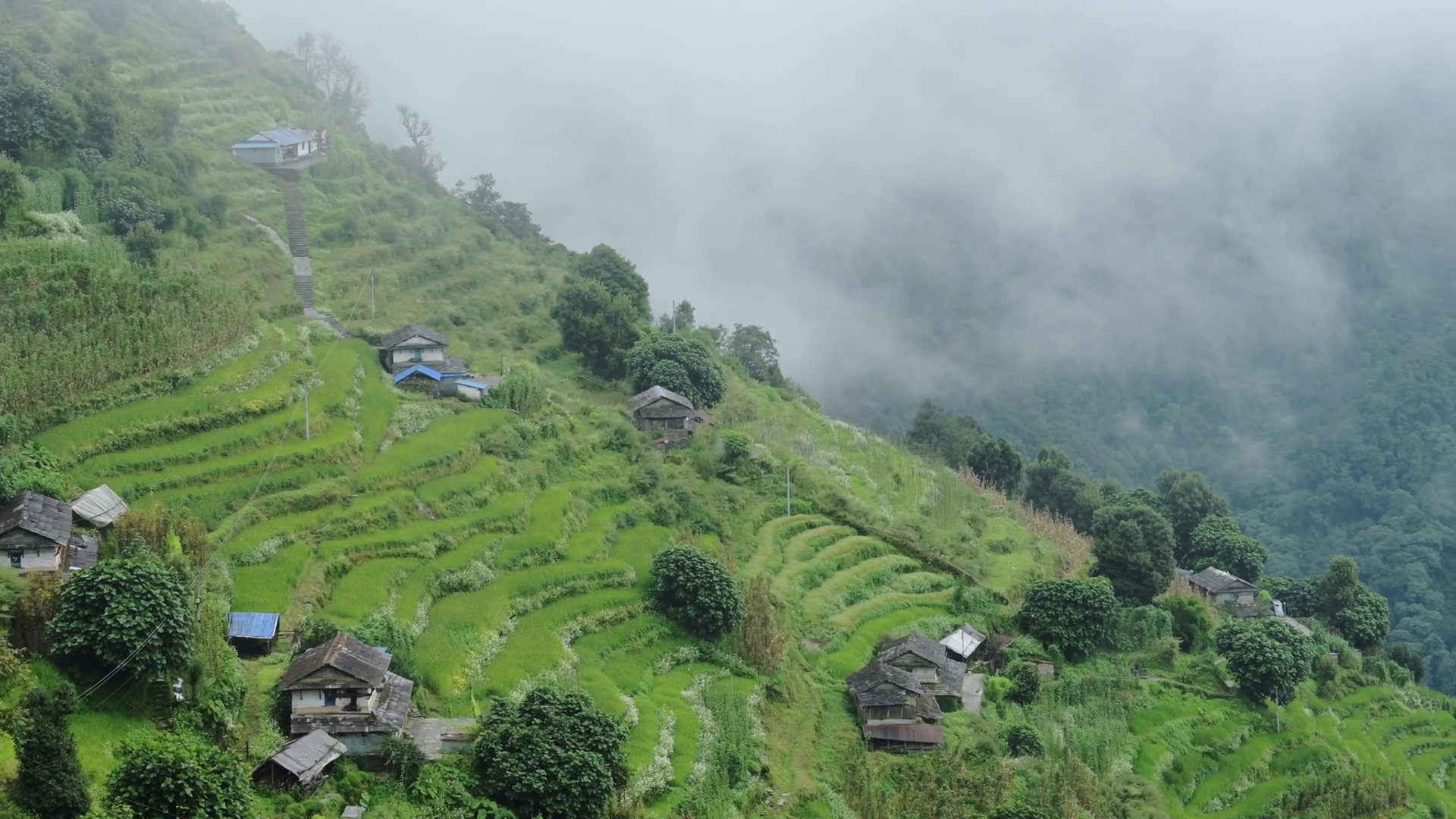 Rural Nepal Remote Village In Himalayas With Stock Footage SBV ...