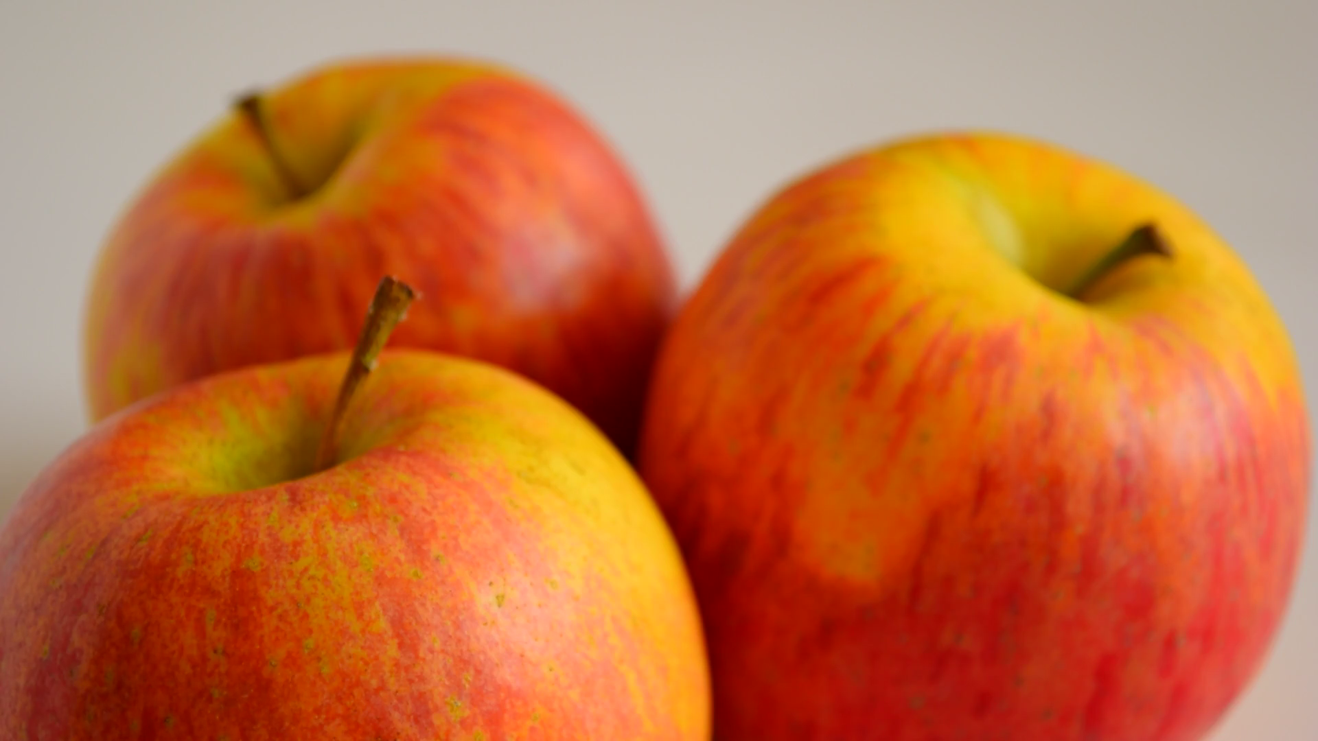 Three apples Gala isolated. Red Apple close up. 'Gala' is a apple