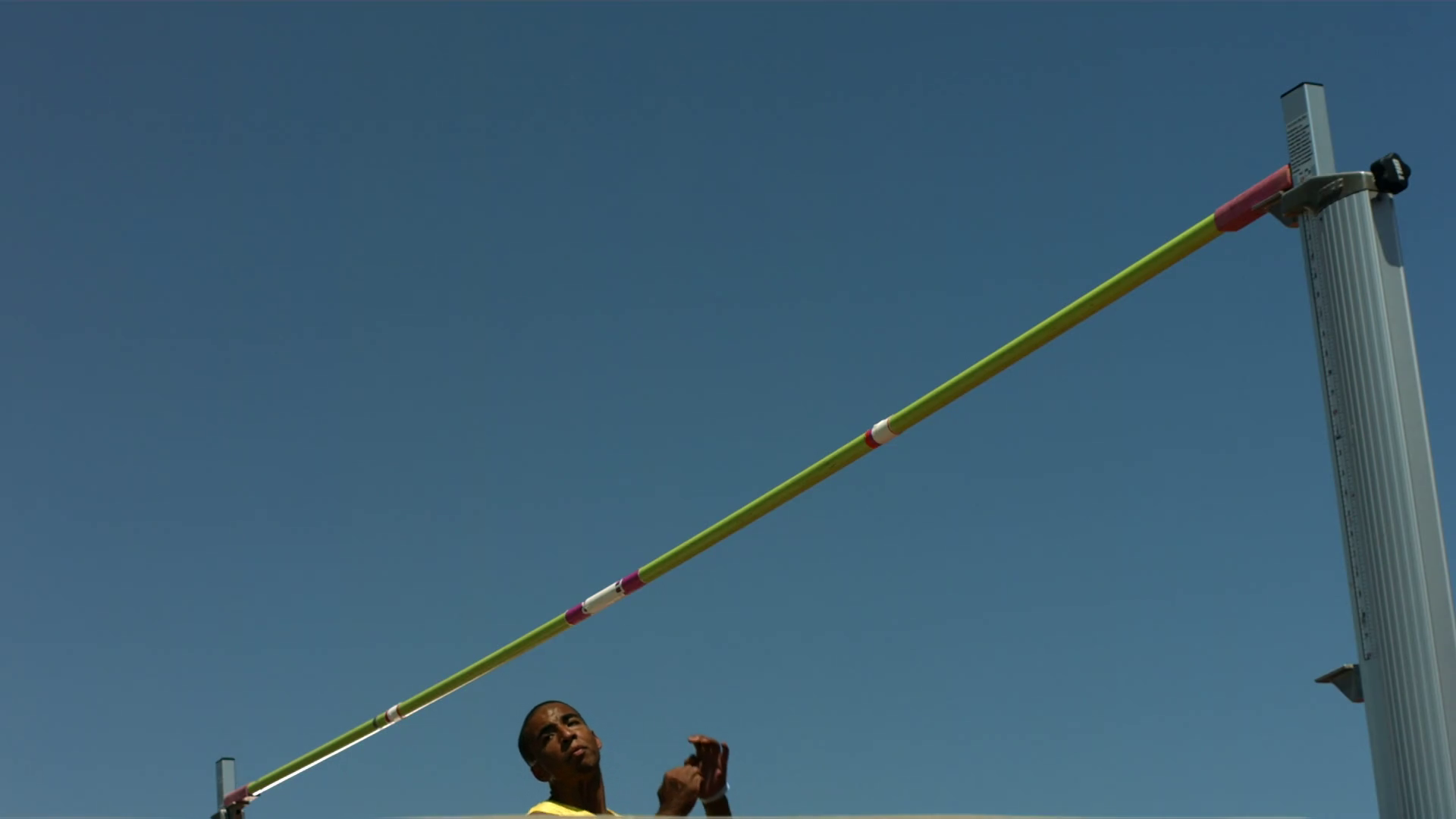 Track Field Athlete Doing Pole Vault Slow Stock Footage SBV347582378