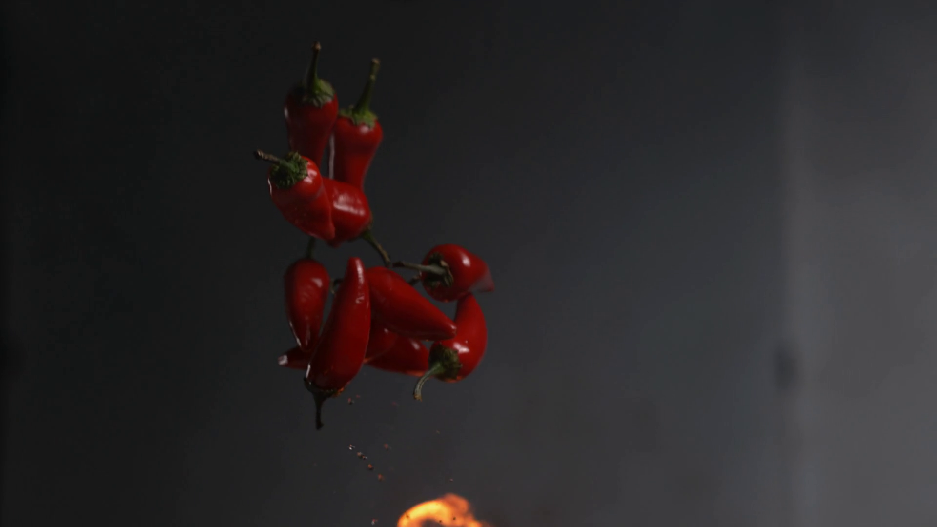 Flames Jalapeno Peppers In Super Slow Motion Stock Footage SBV