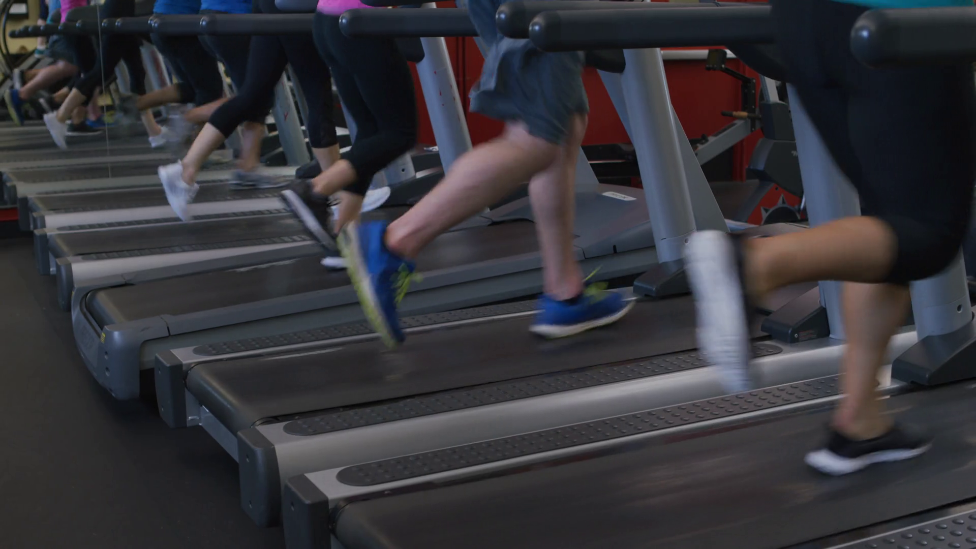 Closeup Of Feet Running On Treadmills At Gym Stock Footage SBV347662698 Storyblocks