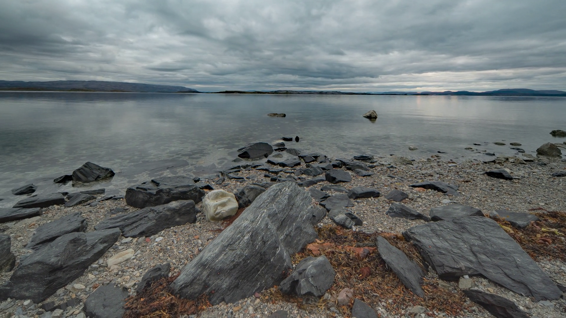 As Tide Slowly Rises Stormy Clouds Move Fast Stock Footage SBV ...