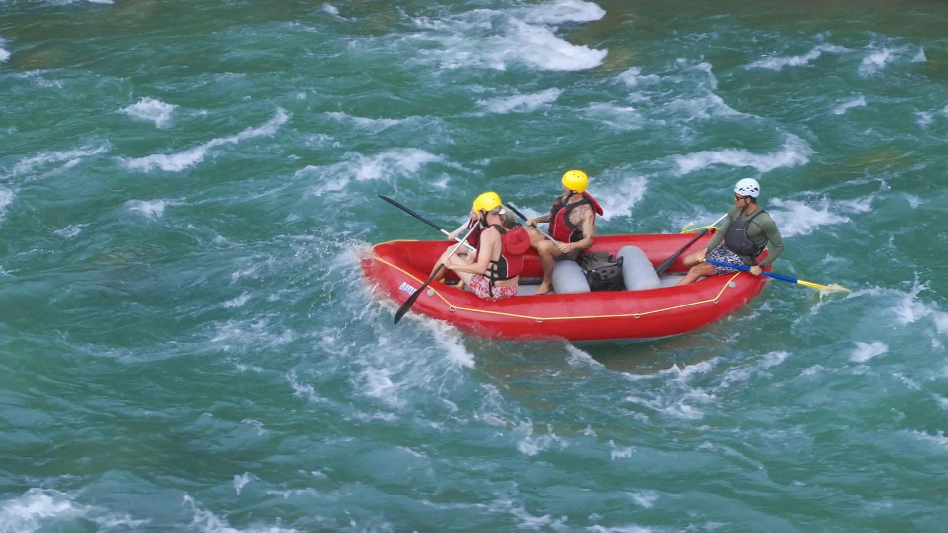 Enjoy Thrilling River Rafting Adventure In Stock Footage SBV-351908501 ...