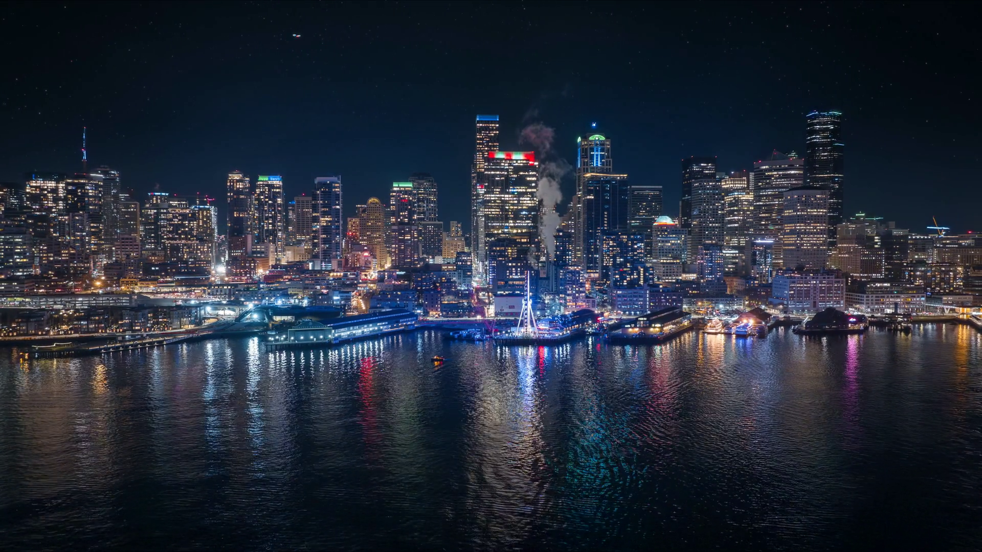 Hyperlapse With Seattle Downtown At Night Stock Footage SBV-348831994 ...
