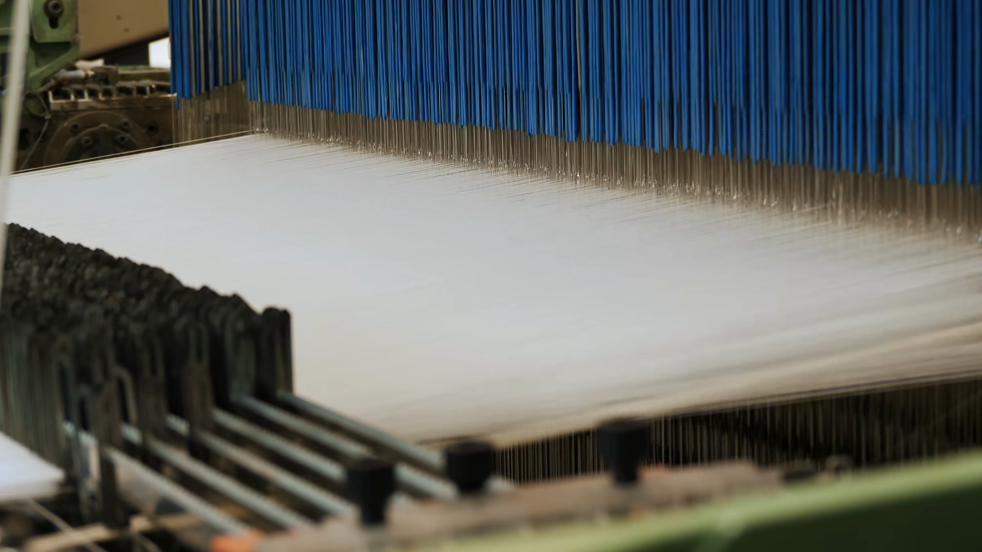 Detailed Shot Of Weaving Machinery Operating Stock Footage SBV ...
