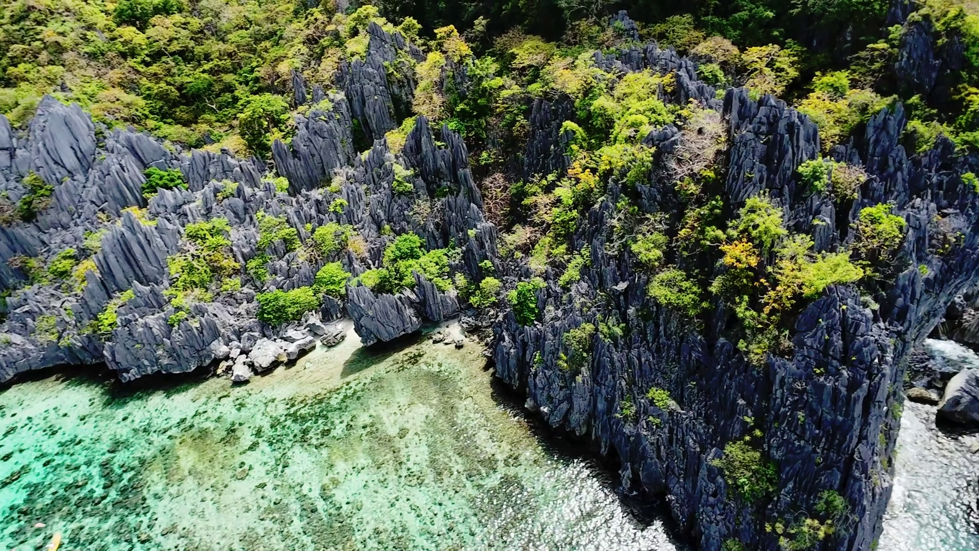 Sharp Limestone Rocks Crystal-clear Water In Stock Footage SBV ...