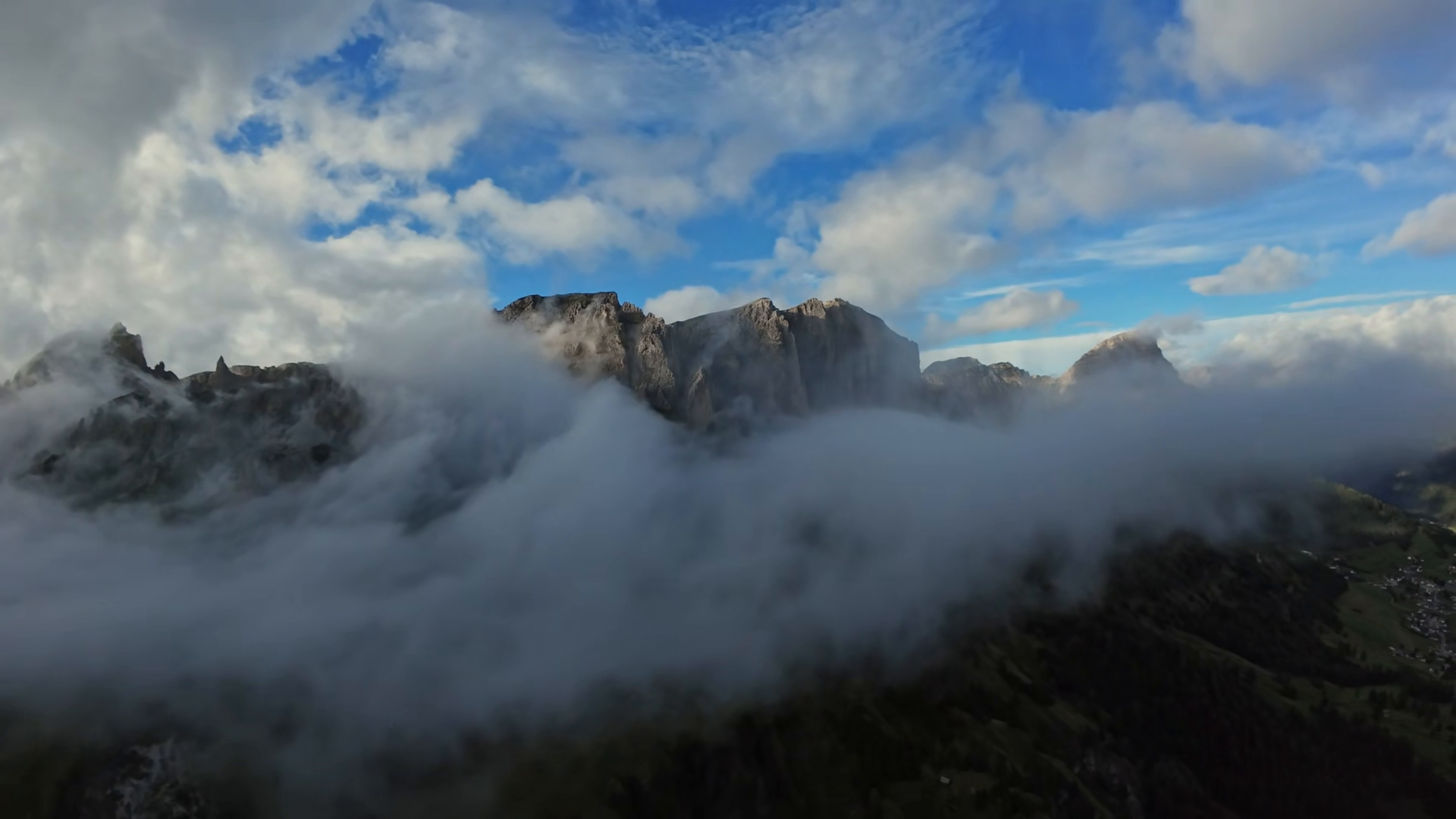 Aerial Cloud Inversion Over Forested Valley Stock Footage SBV-353649906 ...